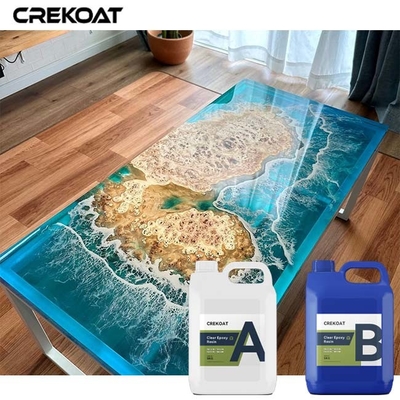 Σαφής βαθύς ρίψης χύνει την εποξική ρητίνη για τις ξύλινες αντίθετες επιτραπέζιες κορυφές φραγμών